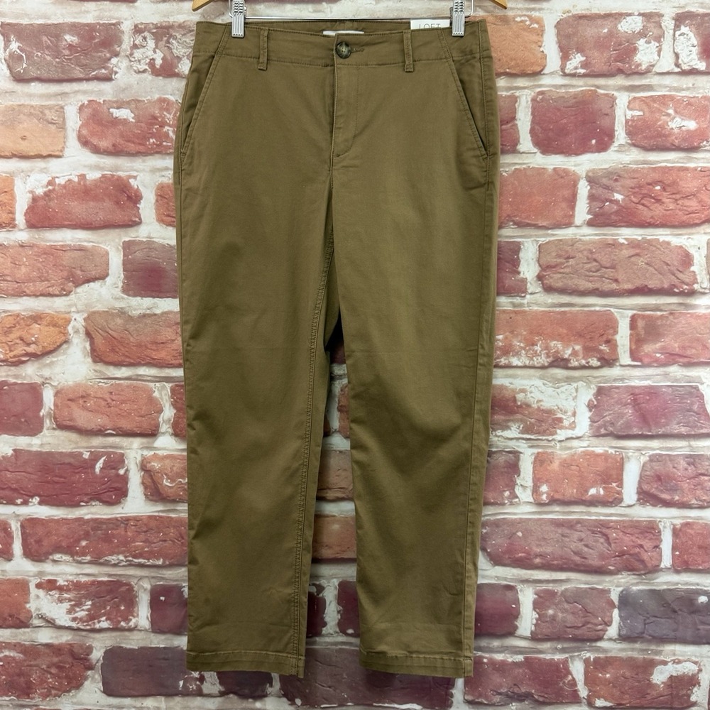 Ann Taylor Loft The Monroe Slim Pants Women's 6 Curvy Brown Mid Rise Trousers
